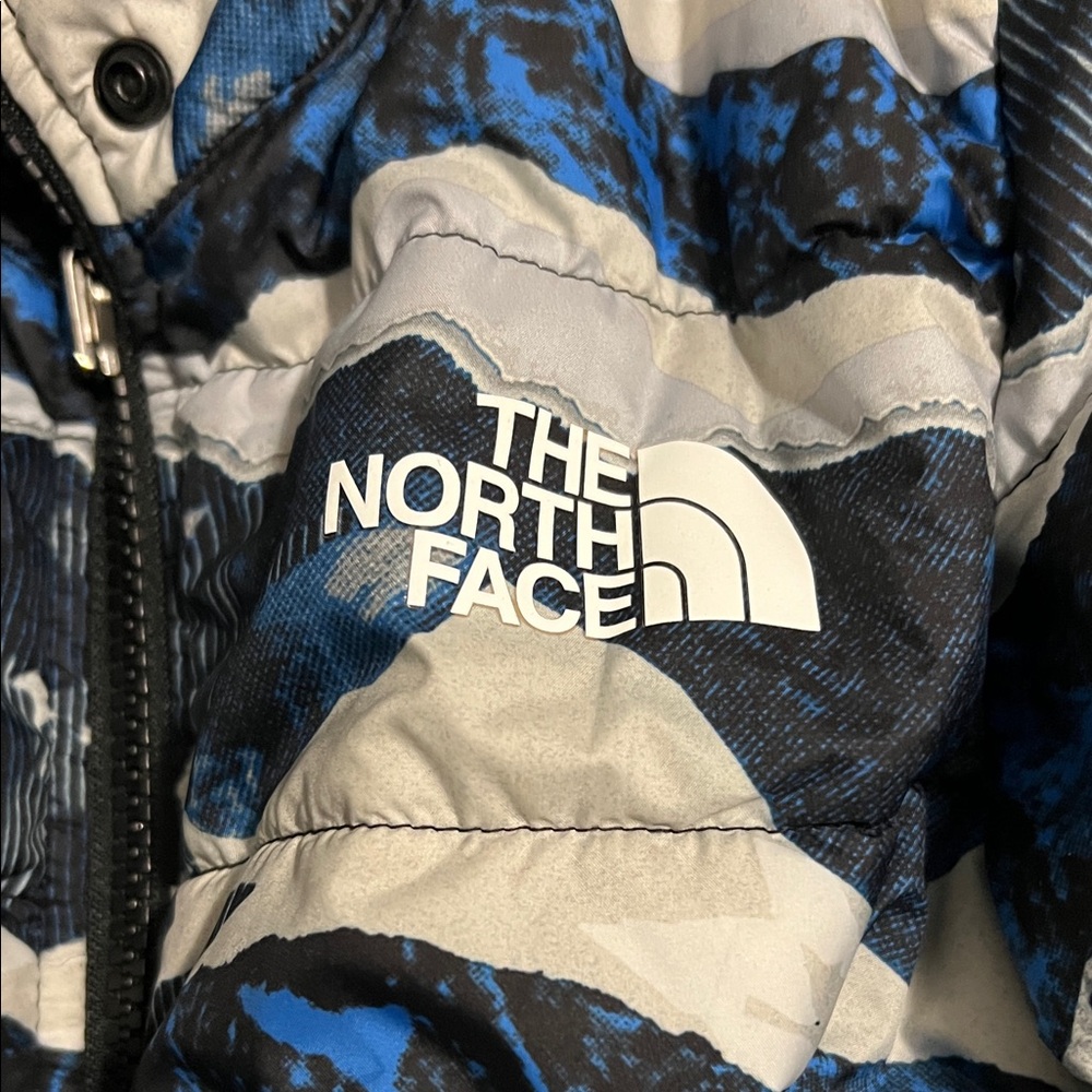 The North Face Blue, Black, and White Patterned Jacket - Picture 2 of 4
